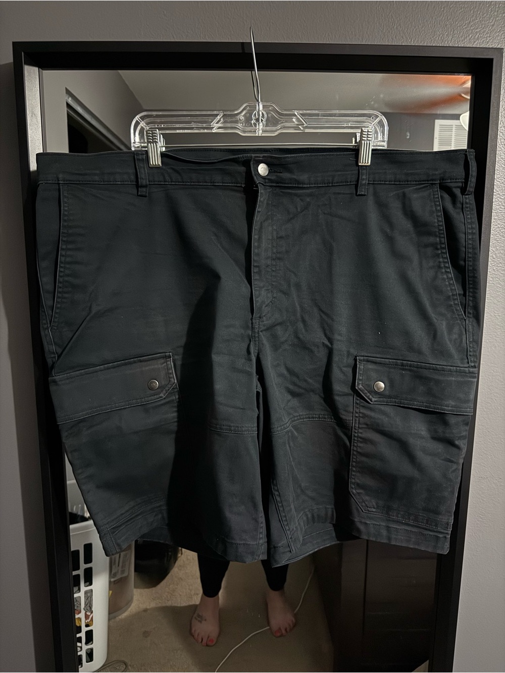 Duluth Trading Co Black Men's Cargo Shorts with Front Flap Pockets